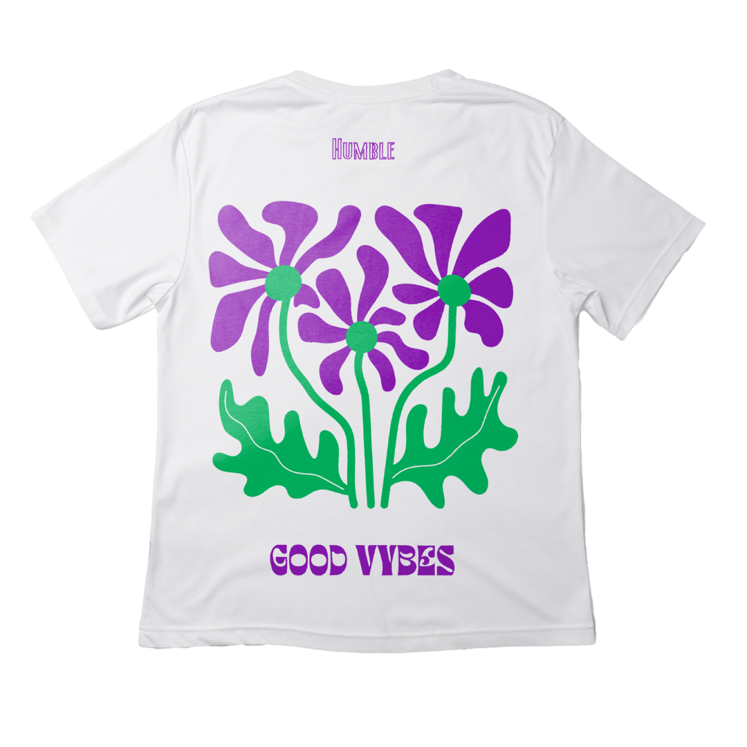 T-shirt blanc FLOWER PURPLE WISDOM