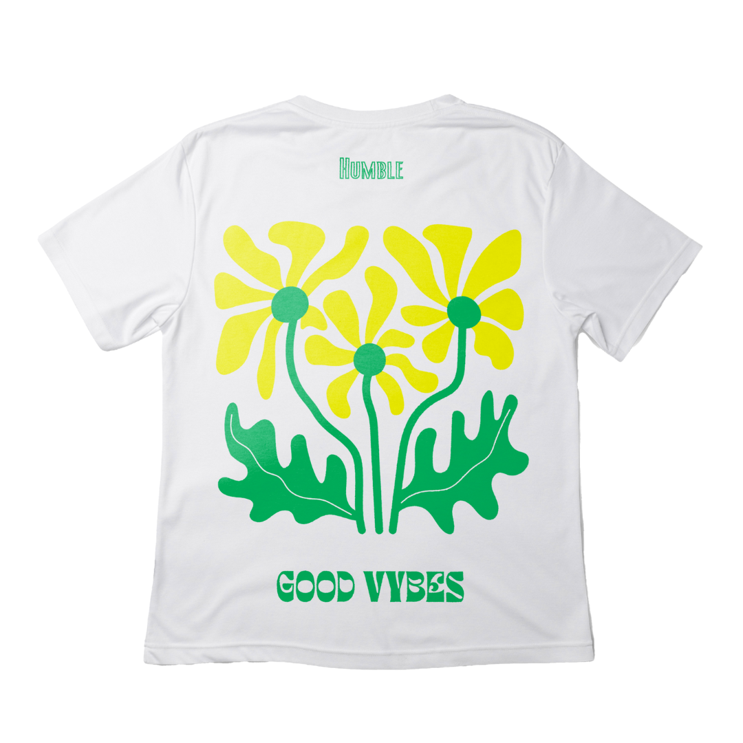 T-shirt blanc FLOWER YELLOW ENERGY